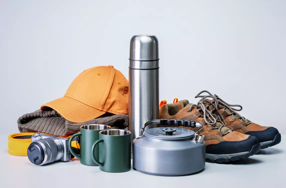 Différents objets pour le camping