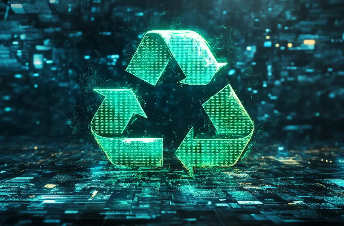 Logo du recyclage dans un environnement numérique