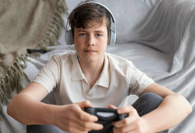 Jeune jouant aux jeux vidéos