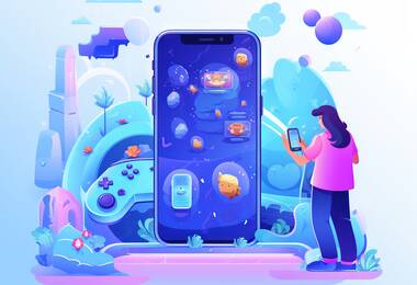 Une jeune dans un décors hyperconnecté