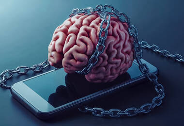 Cerveau enchaîné à un smartphone